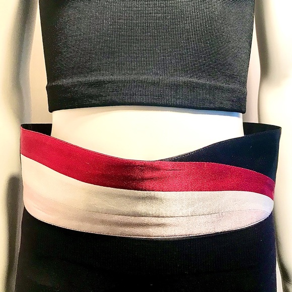 Black, Burgundy, Beige Waistline Belt main image 4